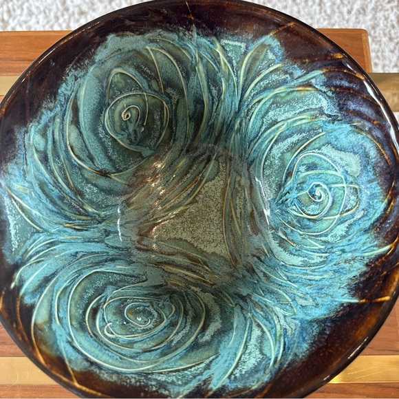 Louis Brud Handcrafted Pottery Bowl Art Pottery Vintage Blue - Picture 3 of 13